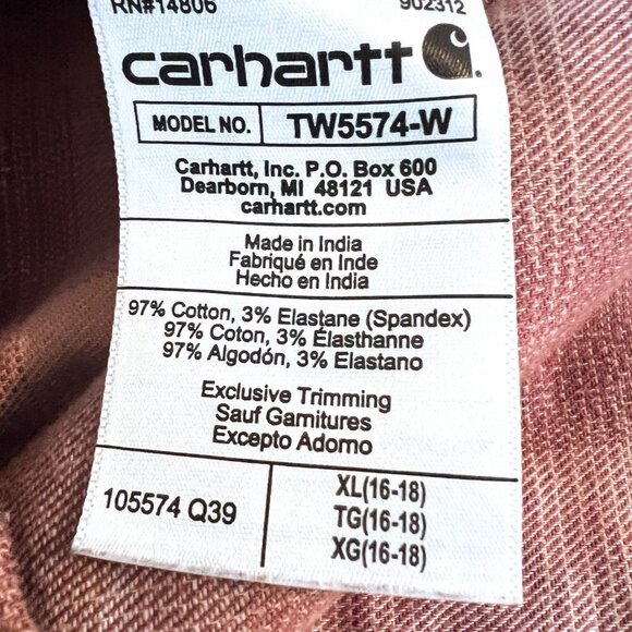 Carhartt Women's Rugged Flex Loose Fit Midweight Flannel Long-Sleeve Plaid Shirt - Picture 9 of 11